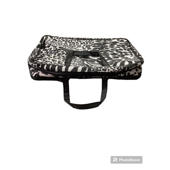 Caboodles Black White Jungle Print Cosmetic Makeup Bag SEE READ - Picture 5 of 12